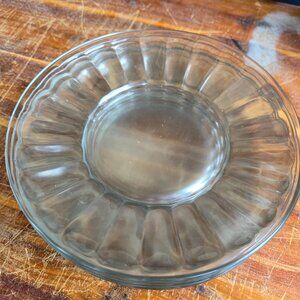 Anchor Hocking? Princess House? 6 Scalloped Clear Glass Plates Vintage GUC Cute!